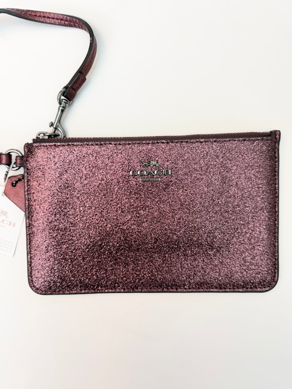 *New* Coach Metallic Cherry Glitter Small Wristlet - Picture 2 of 4